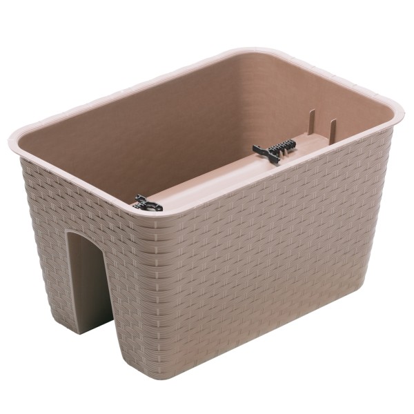 Ratolla "Square" Blumenkasten für Geländer in Rattan-Optik
