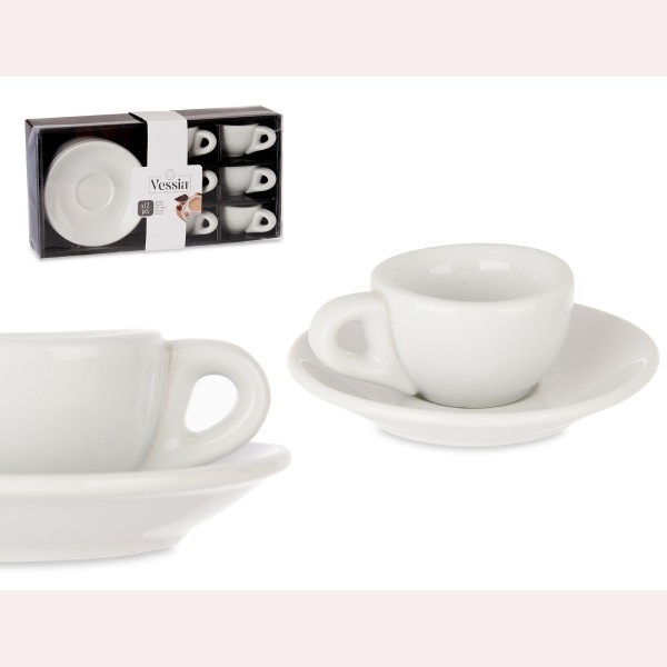 Stilvolles 12-tlg. Espresso Set aus Porzellan in hübscher Verpackung