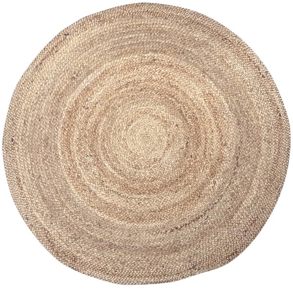 Teppich rund Ø 110 cm aus 100% Naturfaser Jute