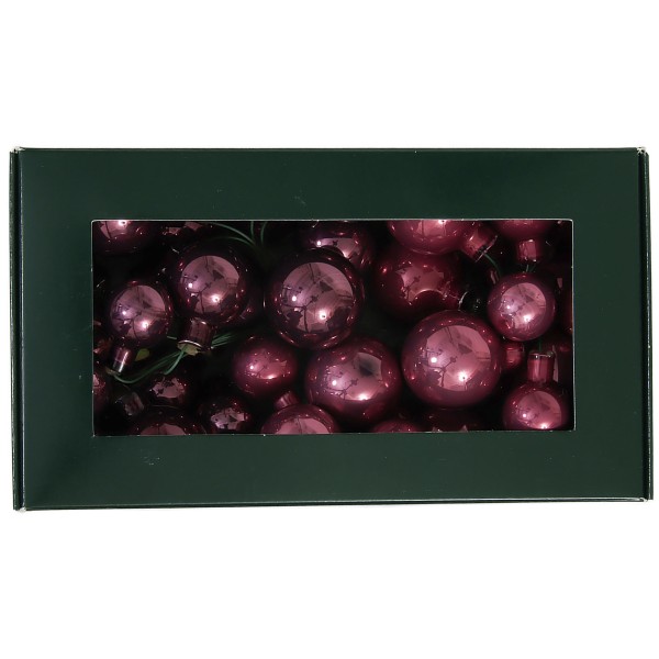 Bündel aus Glaskugeln an Draht - 36 Stück in drei Größen