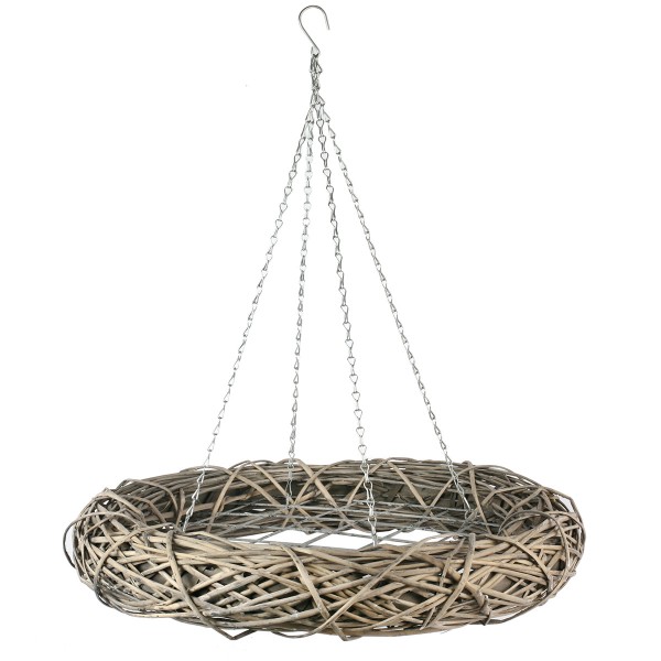 Weidenkranz zum Hängen mit Metallhaken Ø 55 cm H 60 cm Dekokranz Kranz Holzkranz 