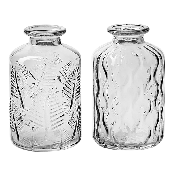 12 x kleine Vasen aus Glas Vintage in zauberhaften Designs