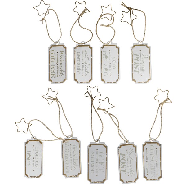 Geschenkanhänger aus Holz 9tlg. Set