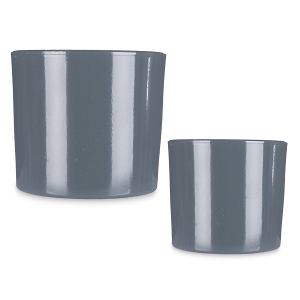 2er Set Blumenübertöpfe "Sophia" aus matter Keramik