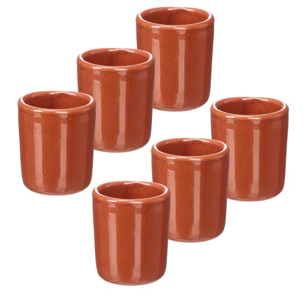 6 x Schnapsbecher aus Ton 50 ml