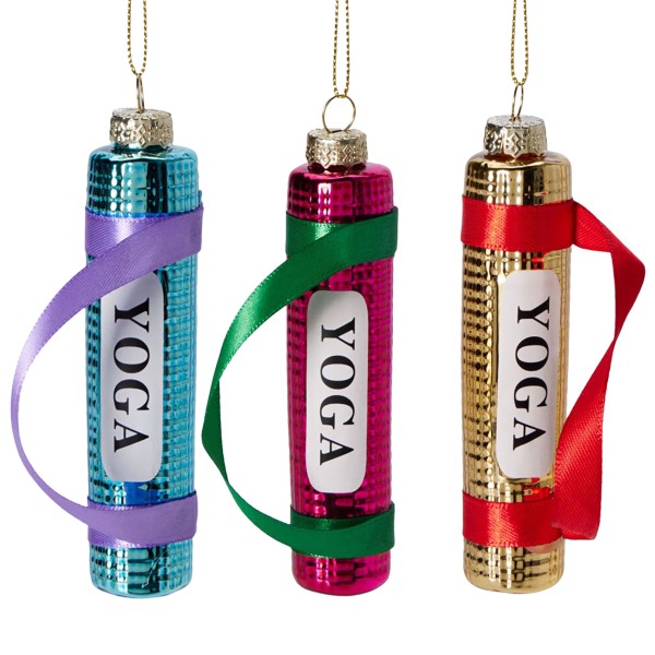 3er Set Glashänger "Yogamatte L 11 cm