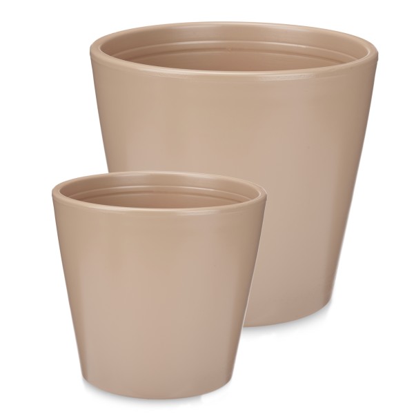 2er Set Blumenübertöpfe "Sophia" aus matter Keramik
