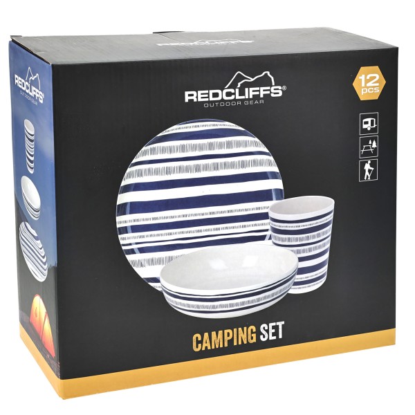 Camping-Geschirr 12-teilig aus Melamin