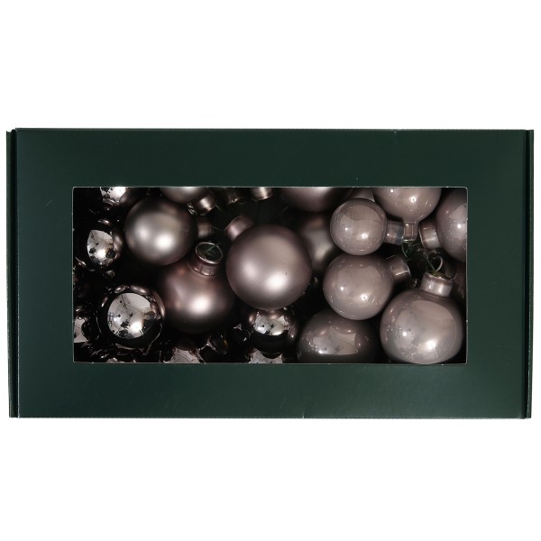 Bündel aus Glaskugeln an Draht - 36 Stück in drei Größen