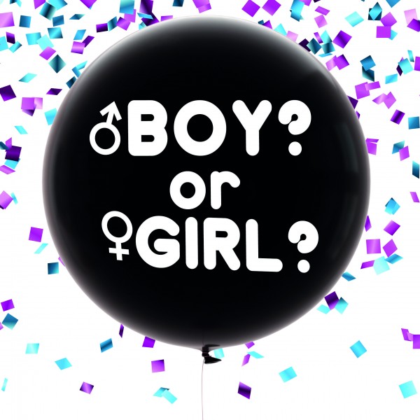 2 x XXL Luftballon "BOY OR GIRL" Ø 90 cm