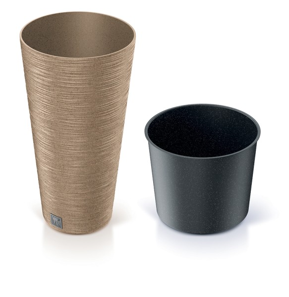Pflanzsäule - Blumentopf FURU Slim - ECO Wood - mit natürlichem Holzanteil