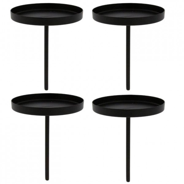 4 x Kerzenhalter aus Metall mit Pick für Adventskranz