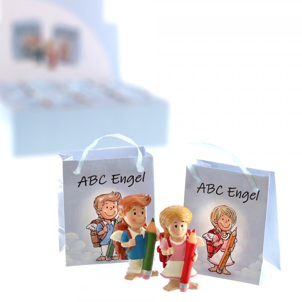 24 x Schüler ABC- Schutzengel in Papiertüe zur Einschulung