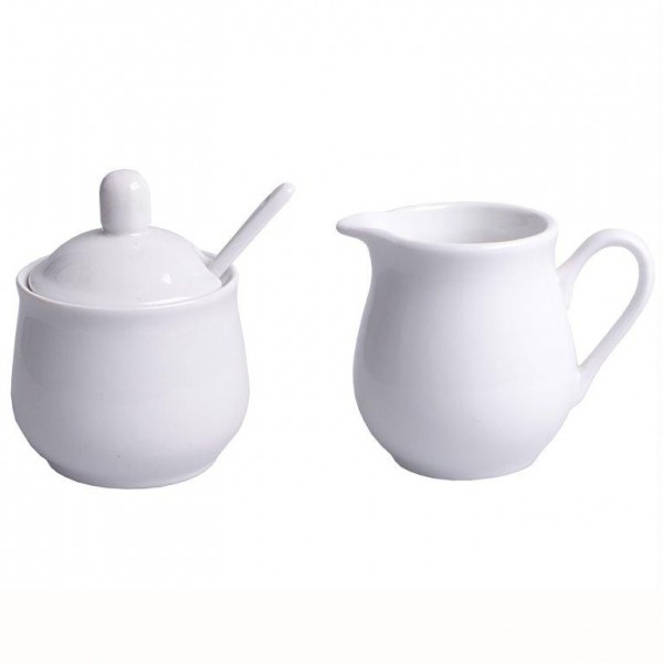 2-tlg. Set Milchkännchen und Zuckerdose aus Porzellan