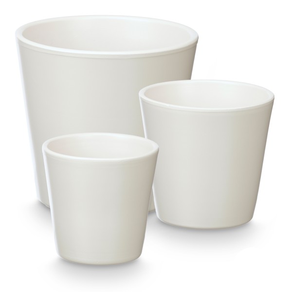 3er Set Blumenübertöpfe "Elena" aus Keramik - in konischer, runder und Zylinderform