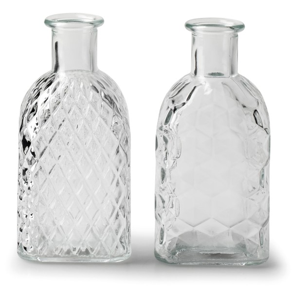 12 x Vasen "Rona" aus Glas in quadratischer Form - H 13,5 cm