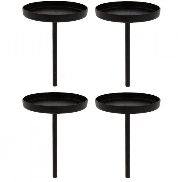 4 x Kerzenhalter aus Metall mit Pick für Adventskranz