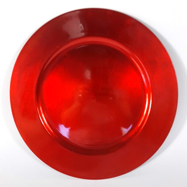 6 x Platzteller aus Kunststoff Ø 33 cm rot
