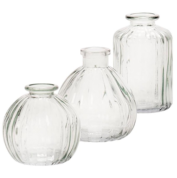 12 x Vasen "Zoya" in drei Modellen für Sie sortiert H 8-10 cm