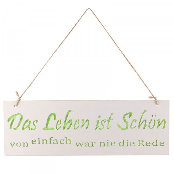 Türschild "Das Leben ist schön" aus Holz 30 x 10 cm