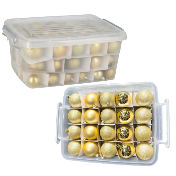 70er Weihnachtskugel-Set aus Kunststoff – Glänzend, matt & glitzernd dekorieren