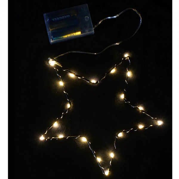 LED Weihnachtsstern - warmweiß mit Timer - batteriebetrieben