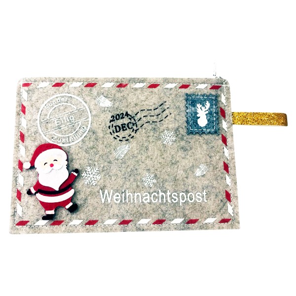 Filztasche "Weihnachtspost" mit Reißverschluss 19 x 13 cm