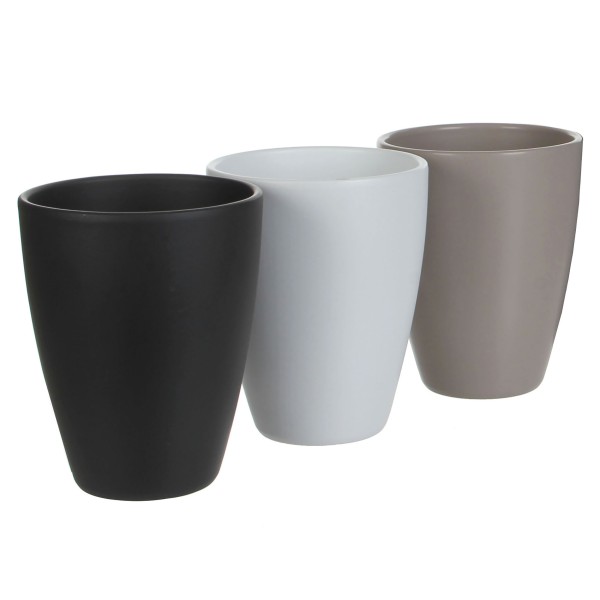 3 x Orchideentöpfe "TUSCA" in matter Ausführung - H 17 cm - Ø 13,5 cm