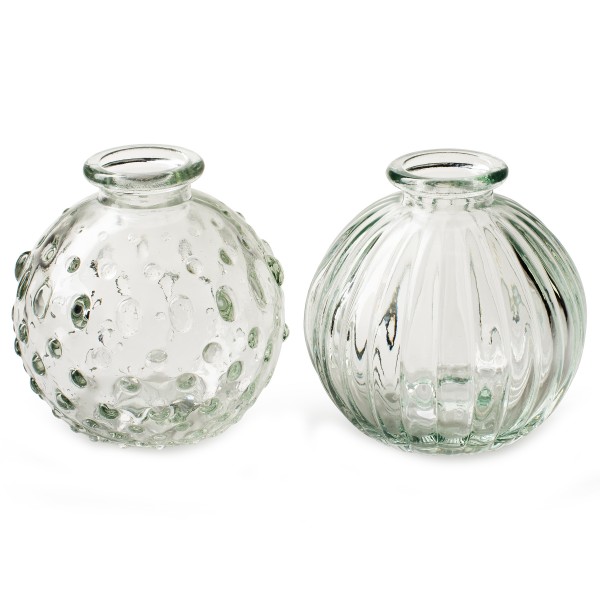 12 x kleine Vasen aus Glas Vintage in zauberhaften Designs