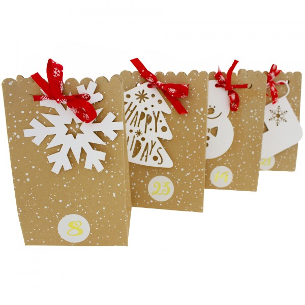 Adventskalender zum Befüllen aus Papiertüten 18 x 11,5 cm