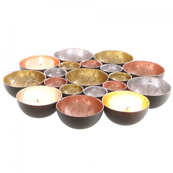 XXL Teelichtschale oder Wandobjekt aus Metall 20 - 40 cm | Annastore