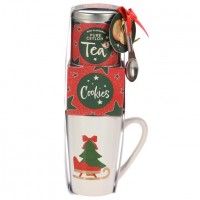 Christbaum-Tasse + Cookies + Tee