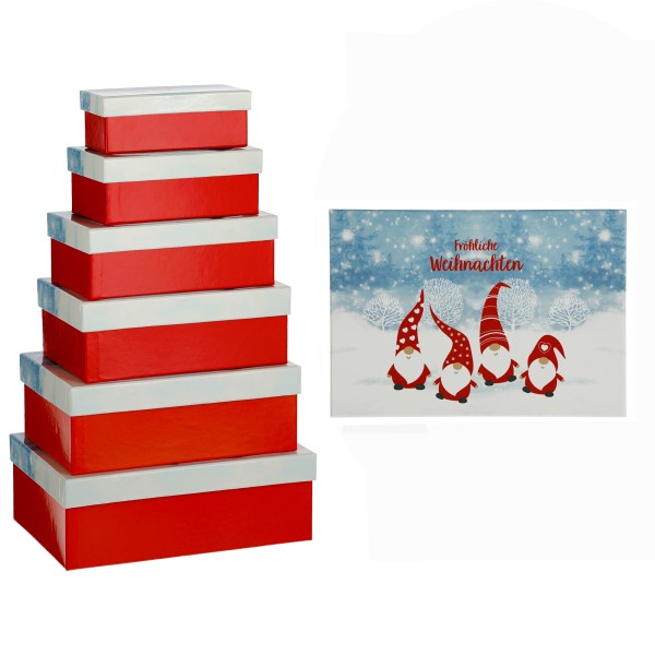 6-teiliges Set Geschenkboxen für Weihnachten