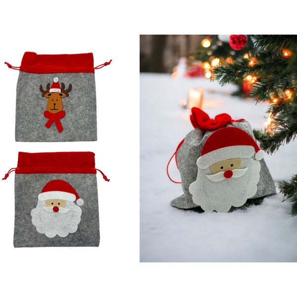 Geschenkbeutel für Weihnachten aus Filz 21 x 23 cm