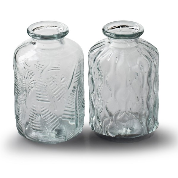 12 x kleine Vasen aus Glas Vintage im tollen Design