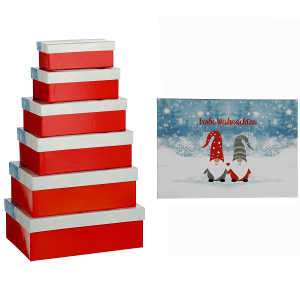 6-teiliges Set Geschenkboxen für Weihnachten
