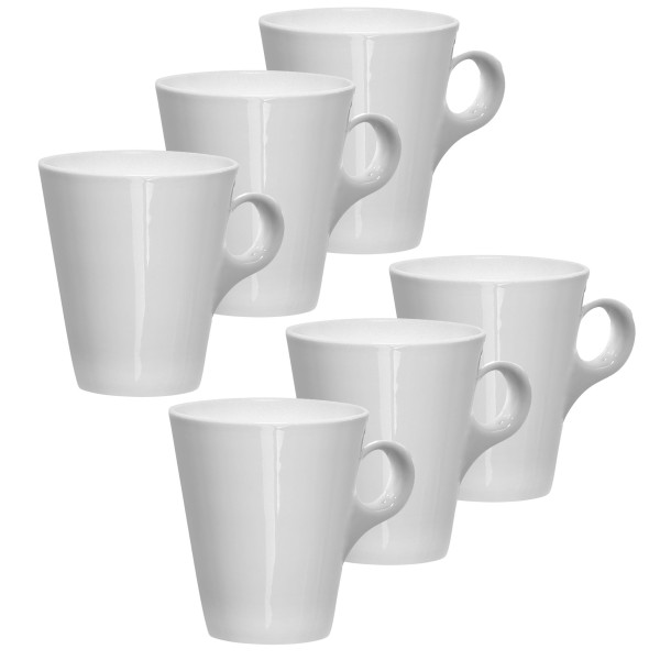 6-tlg. Set Tassen aus Keramik mit elegantem Ringgriff