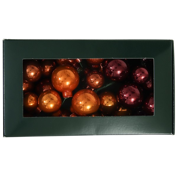 Bündel aus Glaskugeln an Draht - 36 Stück in drei Größen