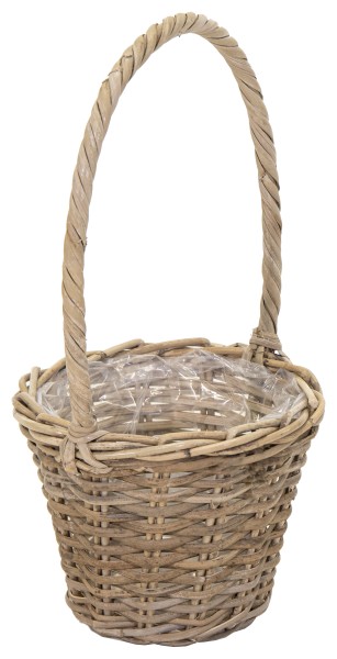 Pflanzkorb "Emilia" aus Weide - mit Folie und Henkel - Biedermeierkorb
