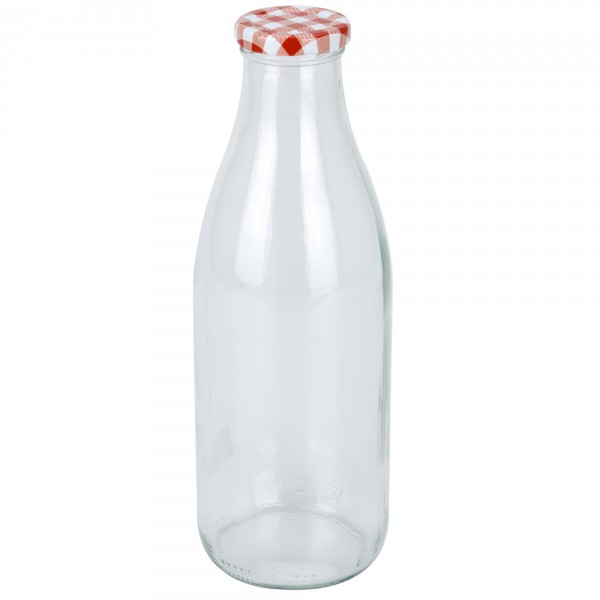 6 x Milchflaschen mit Deckel 1 Liter