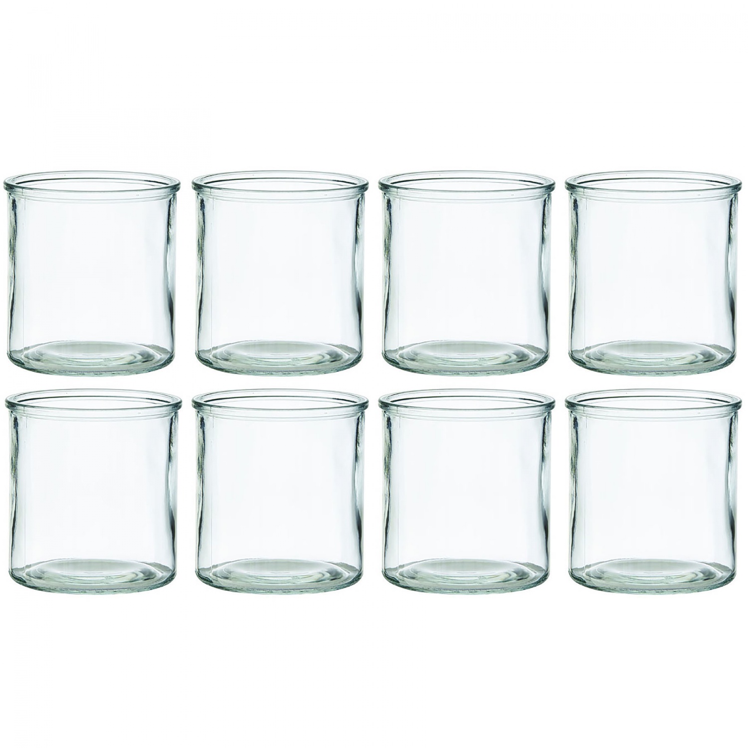 Windlichter aus Glas H 10 cm Kerzengläser Teelichtgläser Teelichthalter Vase